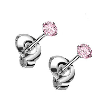 KM2023P-03 Titanové náušnice se zirkonem 3 mm