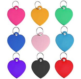 PZ002-Y Hliníková psí známka srdce - žlutá