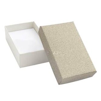 KR0061-BG Krabička na soupravu šperků, stříbřitě béžová