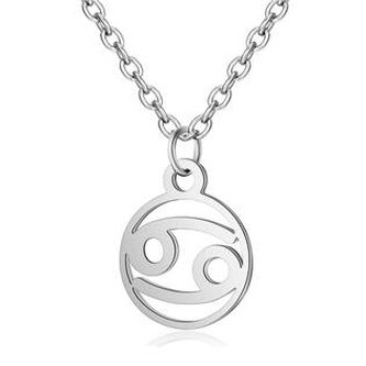 OPD0140-04 Ocelový řetízek s přívěškem znamení rak - znamení zvěrokruhu