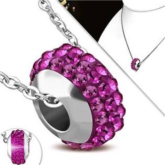 OPD0126-F Ocelový řetízek se zavěšeným korálkem