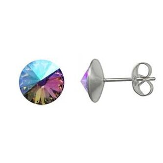 NU003-VL Ocelové náušnice Crystals from Swarovski® 6mm, VITRAIL LIGHT