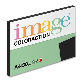 Barevný papír Image Coloraction, 80 g, 100 listů - černý