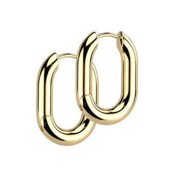 OPN2015-GD Zlacené ocelové náušnice oválky