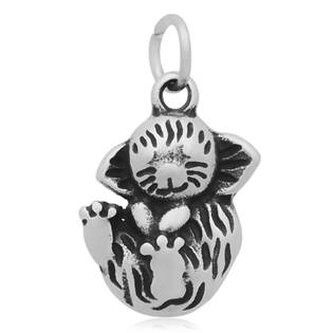 OPP1673 Ocelový přívěšek s kroužkem - koťátko - zvířátka