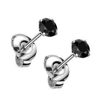 KM2023K-04 Titanové náušnice se zirkonem 4 mm