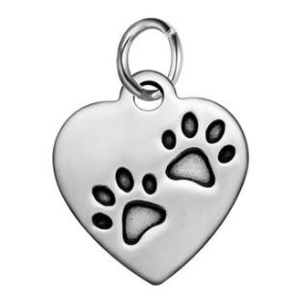OPP1668 Malý ocelový přívěšek s kroužkem - srdce - zvířátka