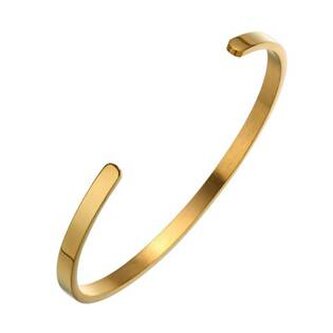 OPA1487GD-4 Zlacený ocelový náramek otevřený, šíře 4 mm