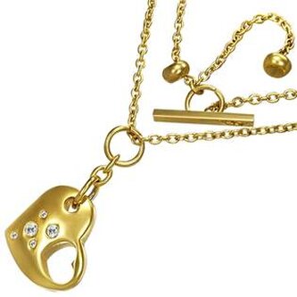 OPD0158 Ocelový řetízek se srdíčkovým přívěškem - srdce