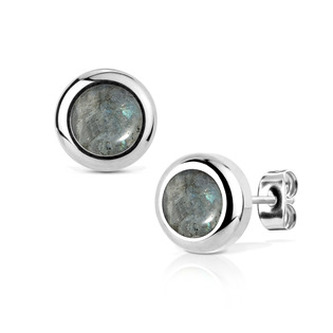 NB014-08 Ocelové náušnice Shimmer Stone 8mm