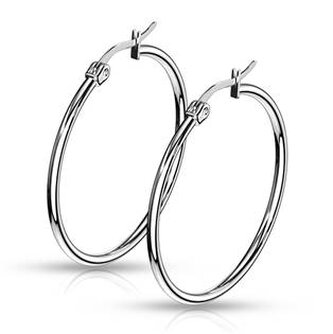 OPN1197-35 Ocelové náušnice - kruhy 35 mm