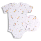 Rostoucí bodyčko pro miminka KR Unicorn; Barva: bílá; Velikost: 92 - 98