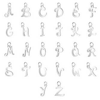 OPP1707-F Ocelový přívěšek - iniciála - iniciála "F"