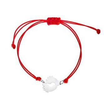 ON008R Červený textilní náramek se stopami