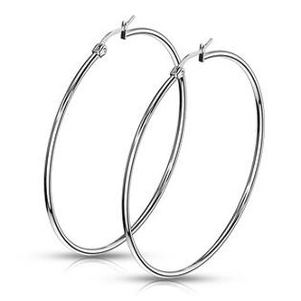 OPN1197-60 Ocelové náušnice - kruhy 60 mm