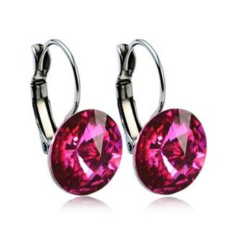 NBSS009 Ocelové náušnice - Svítivě růžová