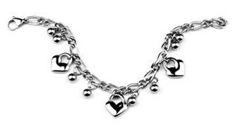 OPA1064.0 Dámský ocelový náramek se srdíčky