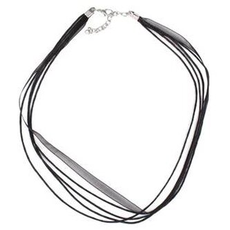 LR1200 Černá šňůrka na krk z organzy, délka 45 cm