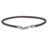 NR1268-BR Hnědý splétaný náramek koženka