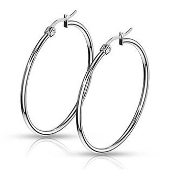 OPN1197-40 Ocelové náušnice - kruhy 40 mm