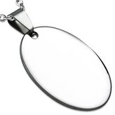 DR1076 Ocelový přívěšek - destička ovál 25 x 35 mm