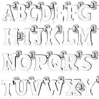 OPN1700-B Ocelová náušnice 1ks - iniciála - iniciála "B"