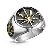 OPR01451-59 Pánský ocelový prsten list