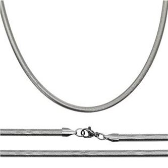 OPE1096-040-45 Ocelový řetízek had plochý, š. 4 mm