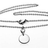 OPD0004 Ocelový náhrdelník s kruhovou destičkou - srdce