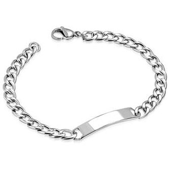 OPA1079 Pánský ocelový náramek s destičkou, délka 21 cm