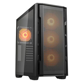 COUGAR PC skříň UNIFACE RGB Black Mid Tower Mesh Front Panel 4 x 120mm ARGB Fans TG Left Panel