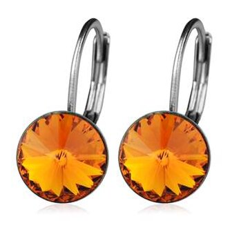 NBS08-TG Ocelové náušnice s krystaly Swarovski® TANGERINE