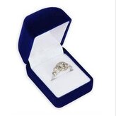 KR0017-BL Modrá semišová dárková krabička na prsten