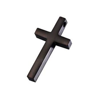 OK1424-K Černý ocelový přívěšek křížek 17 x 31 mm
