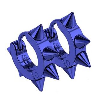 OPN1259-B Ocelové náušnice s hroty, barva modrá