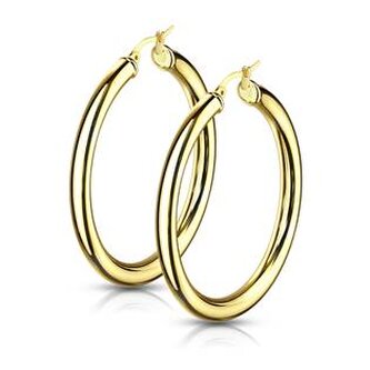 OPN1724-GD Zlacené ocelové náušnice - kruhy 48 mm