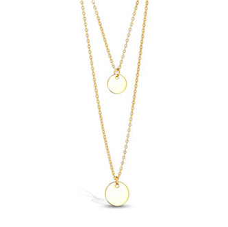 OPD0178-GD Zlacený ocelový náhrdelník s kulatými přívěsky