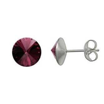 NU003-AM Ocelové náušnice Crystals from Swarovski® 6mm, AMETHYST