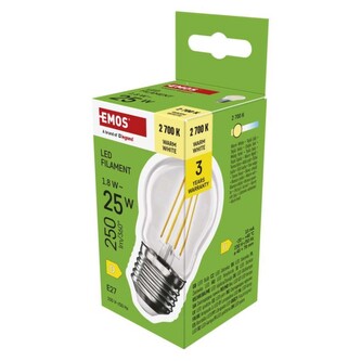 Emos LED žárovka Filament Mini Globe / E27 / 1,8 W (25 W) / 250 lm / teplá bílá
