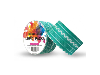 Dekorační lepicí páska - DUCT TAPE-1ks tyrkysová krajka