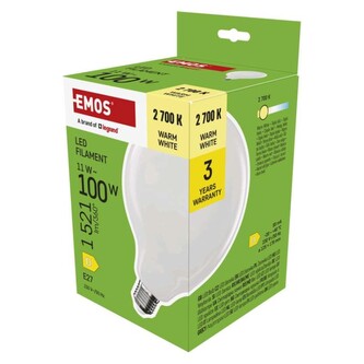 Emos LED žárovka Filament G125 / E27 / 11 W (100 W) / 1521 lm / teplá bílá