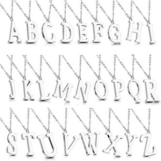 OPD0096-B Ocelový řetízek s přívěškem iniciála - iniciála "B"