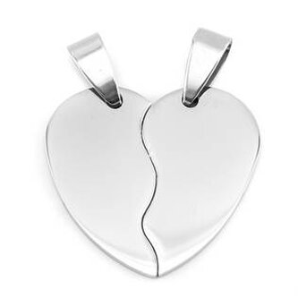 DR1162-M Ocelové přívěšky partnerské - srdíčko dělené - srdce