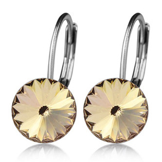 NBS08-LIS Ocelové náušnice s krystaly Swarovski®, LIGHT SILK