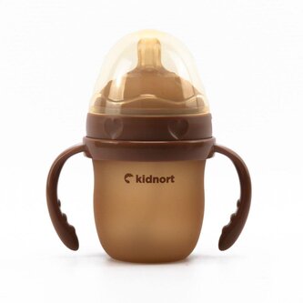 Kojenecká lahev pro kojené děti Kidnort Eple 150ml 0-3m hnědá