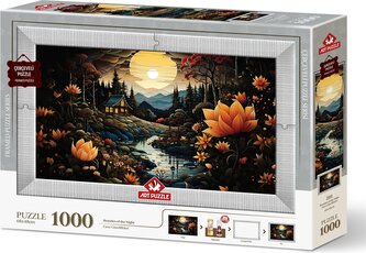 ART PUZZLE Puzzle s rámem a lepidlem 3v1 Noční krásky 1000 dílků
