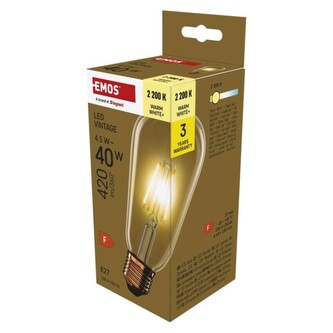 Emos LED žárovka Vintage ST64 / E27 / 4,5 W (40 W) / 420 lm / teplá bílá