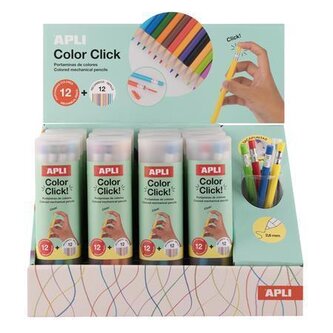 Mechanická pastelka "Color Click", displej/12 ks, 12 různých barev, sada, APLI 20079 Mechanická pastelka "Color Click", displej/12 ks, 12 různých barev, sada, APLI 20079