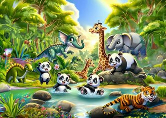 ART PUZZLE Puzzle Pandí koupání 50 dílků