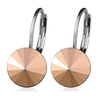 NBS08-RG Ocelové náušnice s krystaly Swarovski®, ROSE GOLD